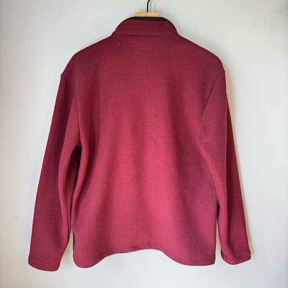 Craft And Flow Nomad Men’s Mock Neck Waffle Knit Jacket- Burgundy Red Size M - Picture 2 of 7